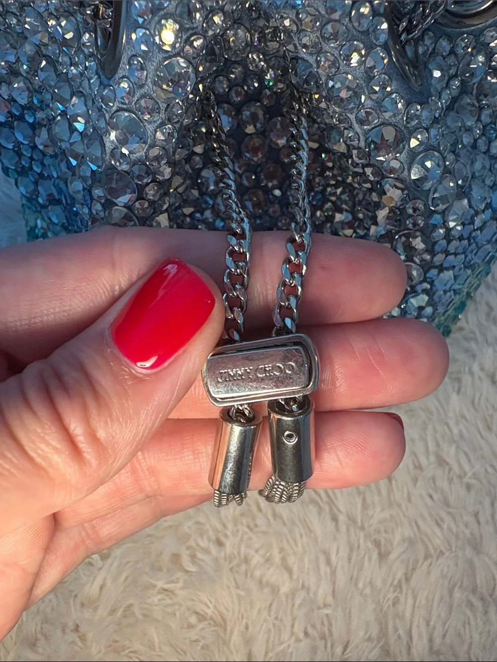 Jimmy Choo rare Crystal Ombre Bucket Bag with Rhinestone Handle - Picture 2 of 7